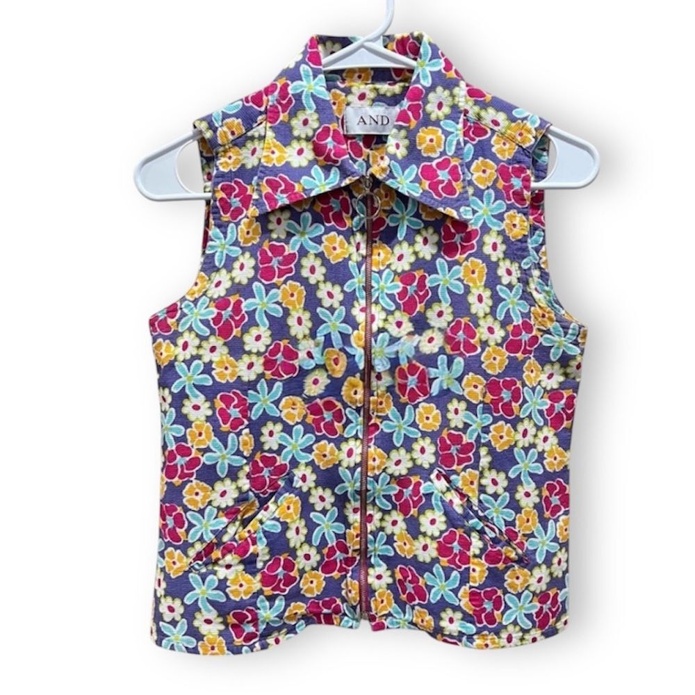 AND Italian Floral Vest Size XS - Picture 2 of 6